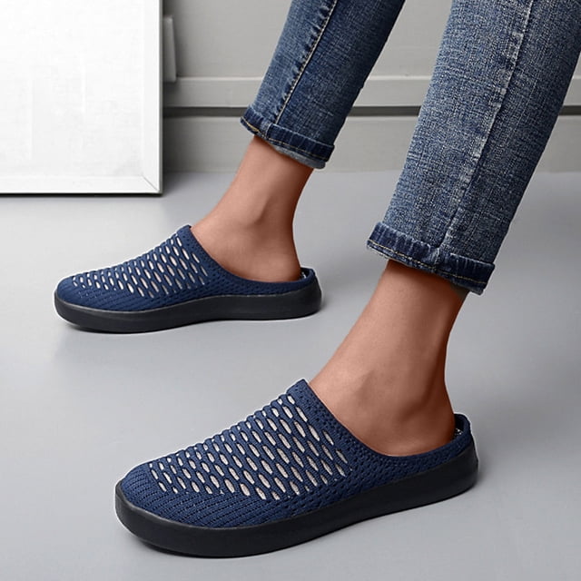 Zapatos de mujer para mujer, informales, diarios, con punta cerrada, plataforma, media pantuflas de malla Wmkox8yii ytu8931