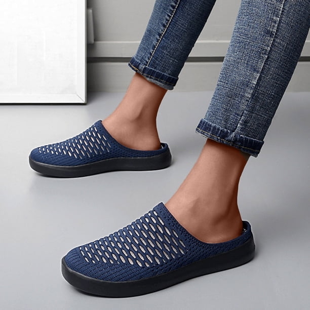 Zapatos de mujer para mujer, informales, diarios, con punta cerrada, plataforma, media pantuflas de malla Wmkox8yii ytu8931