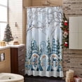 thumbnail image 3 of Christmas Blue Dwarf Bathroom Shower Curtain Winter Snowing Pine Tree Branches Xmas Waterproof Washable Shower Curtains for Bathtub Bath Decor with Grommets and Hook 66 X 72 Inch, 3 of 8