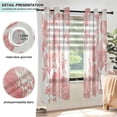 thumbnail image 4 of Pink Flower Beige Background Semi Sheer Curtains for Living Room Bedroom Set of 2 Insulated Window Drapes, 4 of 6