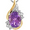 Amethyst, variant on Brilliance Fine Jewelry Aqua Diamond Accent Necklace in Sterling Silver and 10kt Yellow Gold,18"