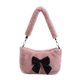 thumbnail image 1 of Bolso Hobo Bandolera Mujer Felpa Lazo Satchel Monedero para Citas Viajes, 1 of 9