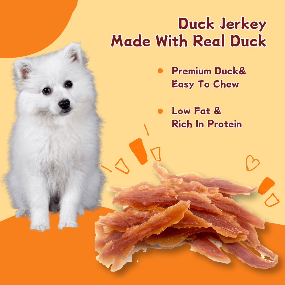 Tender Touch Grain-Free Duck Jerky, Novel Natural High-Protein Dog Treats, 1.76 Pound