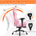 thumbnail image 6 of BORGEBY  Gaming Chair ,High-Back Ergonomic Office Chair with Footrest , PU Leather Swivel Gaming Chair with Lumbar Support for Home Office and Gaming(Pink), 6 of 8