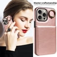 thumbnail image 5 of TECH CIRCLE For iPhone 13 Pro Max Wallet Case with Card Holder, Thin Slim PU Leather Finger Ring Kickstand Shockproof Protective Magnetic Women Men Phone Cover for Apple iPhone 13 Pro Max 6.7,Rosegold, 5 of 8