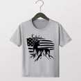 thumbnail image 2 of Boys Stars and Stripes Deer Patriotic Print Short Sleeve Graphic T Shirt Crew Neck Casual Tee Usa 250Th Summer Boys Tshirts Grey 3 Years-4 Years, 2 of 3