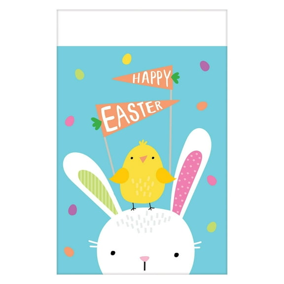 Hello Bunny Rabbit Animal Easter Holiday Party Decoration Plastic Tablecover