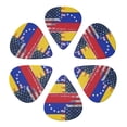 thumbnail image 6 of 6 Pack America Venezuelan Flag Watercolor Guitar Picks In Leather Picks Holder For Bass Electric Acoustic Guitars, 6 of 7