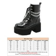 SIMANLAN Women's Chunky Platform Goth Combat Boots with Chains Punk