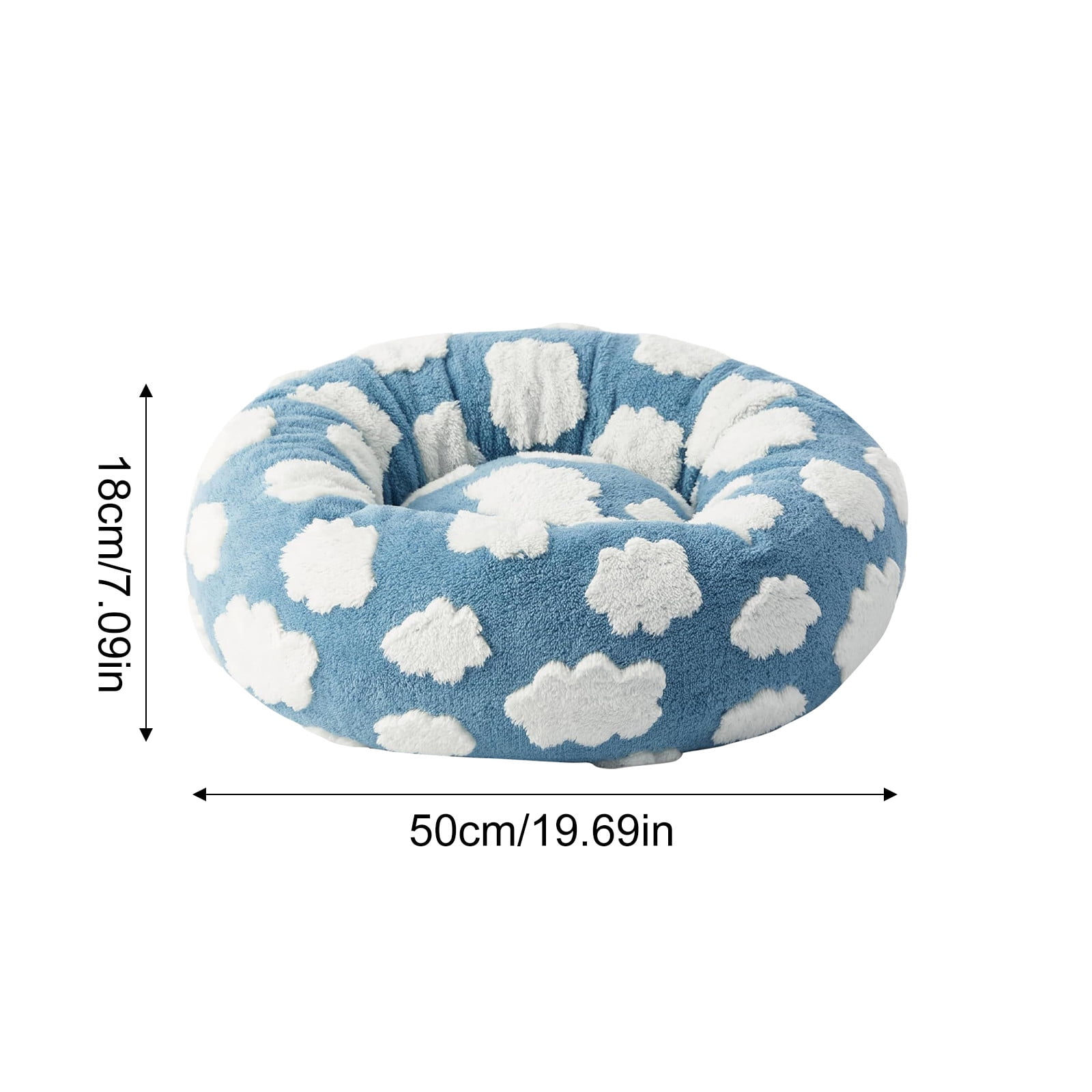Small Dog Bed, Round Cozy Design With Checkered Pattern, 50*50*18Cm Size, Orthopedic Support For Small Dogs, Easy To Clean, Perfect For Small Living Spaces