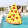 thumbnail image 3 of Giant Pizza Slice Inflatable Pool Float, Fun Pool Floats, Swim Party Toys, Summer Pool Raft (1 Pack), Extra Large with Cup Holder 180*150*20, 3 of 5