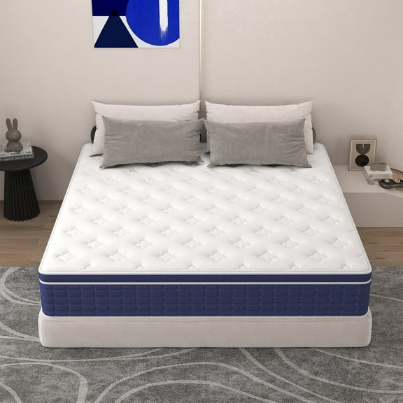 Kviwasha 12 inch Queen Hybrid Mattress Gel Memory Foam and Spring Hybrid Mattress