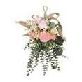 thumbnail image 3 of Guirnalda de flores artificiales en forma de lágrima, resistente, para exteriores Rosa, 3 of 9
