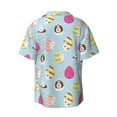 thumbnail image 6 of Lsque Happy Easter print Men's Cuban Collar Short Sleeve Shirt Summer Beachwear Casual Button Down Fashionable Vacation Leisure Shirt-4X-Large, 6 of 7