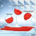 thumbnail image 4 of Toboggan Snow Sled for Kids and Adults, 46" Heavy Duty Plastic Open Back Slider with Handles and Hole for Pull Ropes- (Ropes Excluded) Kid and Adult Winter Fun, Red-Green-Black, 3 Pack, by Superio, 4 of 11