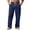 Navy, variant on GrmtClth Linen Pants Men Elastic Drawstring Waist Casual Yoga Trousers Lightweight Loose Lounge Pants Summer Baggy Travel Pant with Pockets Black 2XL