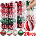 thumbnail image 2 of 6/24 piezas de bolas de colores navideños con purpurina para colgar en el árbol de Navidad, adorno para el hogar, regalo de fiesta de año nuevo, decoración, 2 of 5
