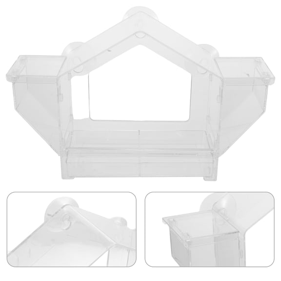 TEHAUX Clear Window Mounted Bird Feeder for Outdoor Use Easy to Clean Secure Attachment