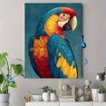 thumbnail image 4 of Colorful Tropical Parrot Canvas Print, Whimsical Bird Animal Lover Gift Home Bedroom Living Room Wall Decor, 4 of 8