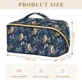 thumbnail image 4 of FORMRS Makeup Bag Travel Cosmetic Organizer for Women Fold Flat Zipper Pouch with Handle, Blue Cartoon Owl Pattern, 4 of 8