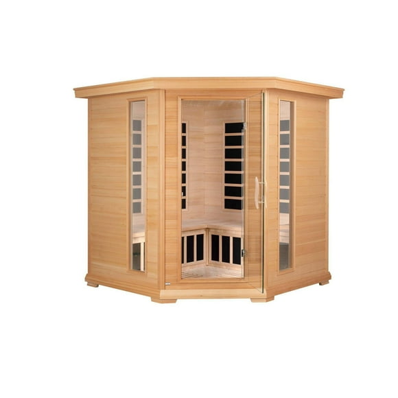 Blisspod 4-5 Person Far Infrared Sauna Premium Hemlock, Low EMF, 12 Heaters, Corner, Spacious.