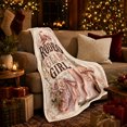 thumbnail image 3 of Western Glam Cowgirl Rodeo Theme, Rustic Farmhouse Horse Scene, Warm Flannel Blanket for Living Room and Reading Nook, Horse Lovers Housewarming Gift, Rustic Home Decor, 3 of 9