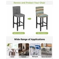 thumbnail image 3 of Green Blue Brown Farmhouse Bar Stool Covers Set of 2, Vintage Wood Stretch Washable Bar Chair Covers with Backs, Removable Pub Counter Height Chair Cover for Kitchen Dining Room Cafe, 3 of 7