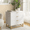 White, variant on Luku 3 Drawer Dresser, Contemporary White Chest with Gold Handles & Metal Legs, Wide Storage Organizer for Bedroom, Hallway