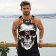 thumbnail image 6 of KLL Flower Horn Skull A Print Men's Muscle Gym Workout Stringer Tank Tops Bodybuilding Fitness T-Shirts Tank Tops Men-4X-Large, 6 of 7