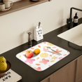 thumbnail image 5 of Yayeee Dish Drying Mat for Kitchen Counter 18" x 24" Microfiber Super Absorbent Coffee Decorative Pad, White Floral Orange, 5 of 9