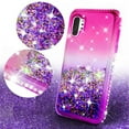 thumbnail image 3 of Samsung Galaxy Note 20 Case w/[Temper Glass] Cute Glitter Liquid Quicksand Floating Sparkle Bling Girls Women - Hot Pink/Blue, 3 of 5