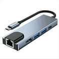 thumbnail image 1 of Type C Docking Station HUB 5-in-1 Type C to RJ45 USB3.0 USB C HUB Type C Splitter to -Compatible 4K Laptop Adapter, 1 of 8
