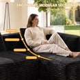 thumbnail image 3 of Meeyar 91" Boneless Modular Sectional Sofa, L-Shaped Corduroy Cloud Couch, No Assembly, for Apartment Living Room, 3 of 8