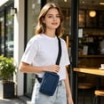 thumbnail image 5 of Travel Sling Bag for Men & Women, Crossbody Multipocket Chest Bag with Anti-Theft, Small Chest Bag Casual Trendy Waterproof Lightweight Phone Crossover Daypack - Dark Blue, 5 of 6