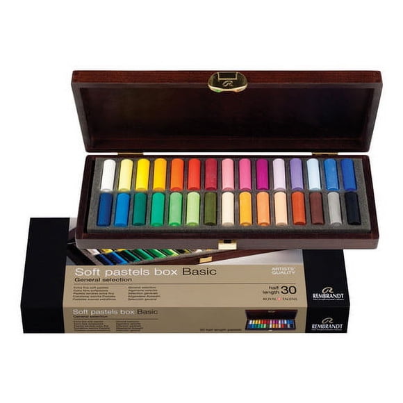 ROYAL TALENS Amérique du Nord 31814115 REMBRANDT Boîte en Bois PASTEL Doux Ensemble de Base 30 Demi-Bâtons