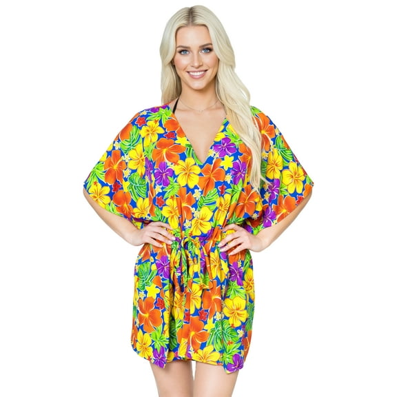 HAPPY BAY Women's Beachwear Swimsuit Coverups Summer Swim Beach Dress Cover ups for Swimwear Women Plus Size Party Bathing Suit 3X-4X Orange_AC917