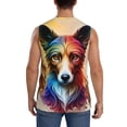 thumbnail image 4 of Goofa Colorful Art Dog Printed Men's Sleeveless T-Shirt - Athletic Gym Workout Tank Top for Men - Moisture-Wicking, UPF 30+ Quick-Dry Muscle Tee-Small, 4 of 8