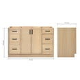 thumbnail image 2 of Ariel Kelly 54 Inch Single Sink Base Cabinet In White Oak, 2 of 11