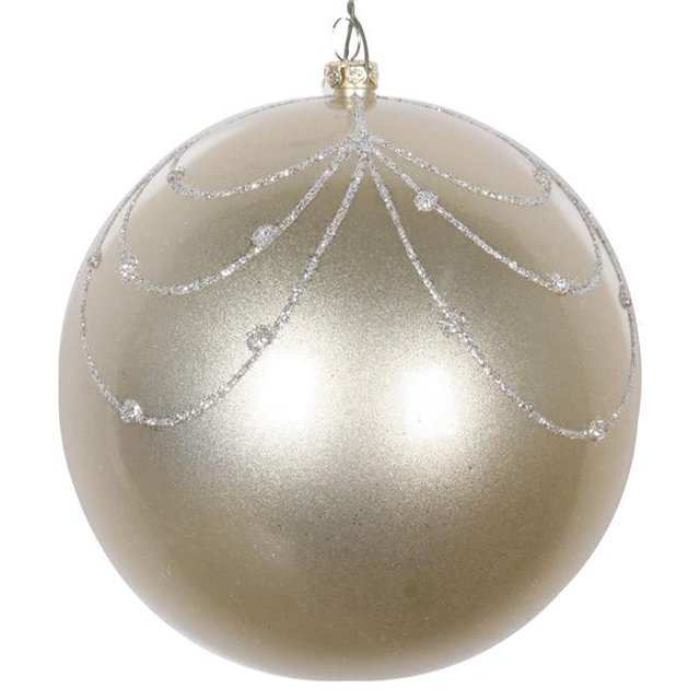 Vickerman MT194638D Rideau Ornemental Bonbons Champagne 4.75 Po - 4 par Sac