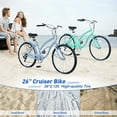 thumbnail image 5 of Cruiser Bike, 26 Inch Beach Bike with Front Rear Wheel V Brake, 7 Speed Drivetrain bicycle with Front and Rear Fenders, for Men and Women Comfort Beach Riding, 5 of 5