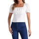 thumbnail image 1 of Camisetas casuales de verano para mujer con cuello cuadrado y volantes de manga corta XL blancas, 1 of 5