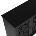 thumbnail image 4 of Noble House Sideboard Buffet Cabinet with Floral Carvings, Adjustable Shelves, Solid Wood Legs, and Brass Handles, Vintage Style Storage, Black, 4 of 10