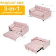 thumbnail image 2 of 3 in 1 Sleeper Sofa Chair Bed, Velvet Convertible Single Sleeper Sofa with 3 Level Adjustable Backrest, 2 of 7