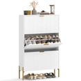 thumbnail image 1 of HOMCOM Armoire à Chaussures avec 3 Tiroirs Basculants, Armoire de Rangement à Chaussures Mince, Blanc, 1 of 10