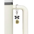 thumbnail image 3 of Delight Jewelry Goldtone Capital Letter - D - Pebble Disc - Silvertone Black Bow Charm Accessory for Tumblers and Thermal Cups, 3 of 4
