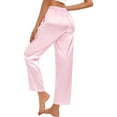 thumbnail image 5 of KelaJuan Women's Silk Satin Pajama Pants Soft Long Lounge Pant Drawstring Trousers Casual Sleepwear Pj Bottoms with Pockets, 5 of 6