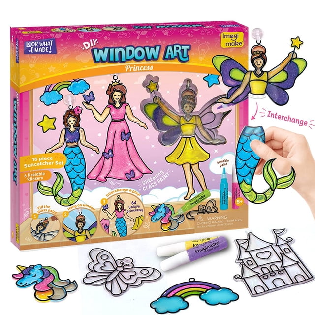 Suncatcher Kit Imagimake para decorar ventanas con forma de princesa para niñas de 6 a 8 años