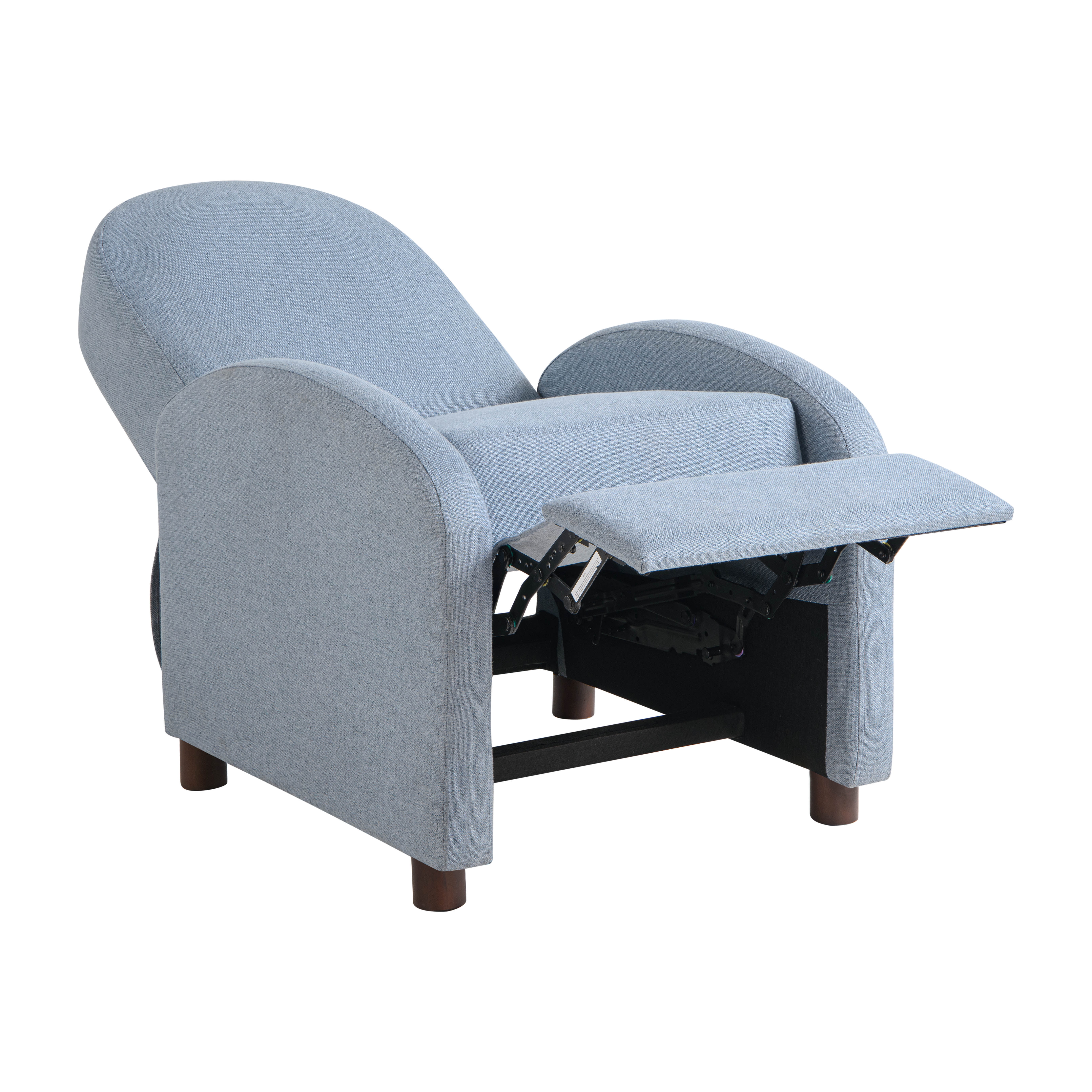 Relax-A-Lounger Lansing Modern Pushback Recliner, Blue Fabric