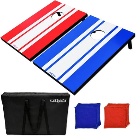 Baseball Bean Bag Board - GoSports Foldable Classic Cornhole Boards Set Includes 8 Bean Bags, Portable Carry Case and Rules, 3' x 2' Tailgate Size