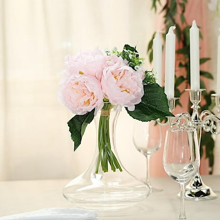 BalsaCircle 12-Inch tall Silk Artificial Peony Flowers Bouquet - Party Wedding Event Arrangements Centerpieces Wholesale